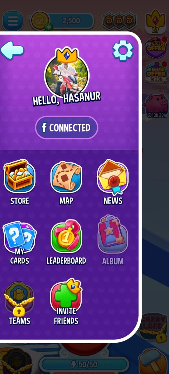 Share Gifts to Friends from Menu